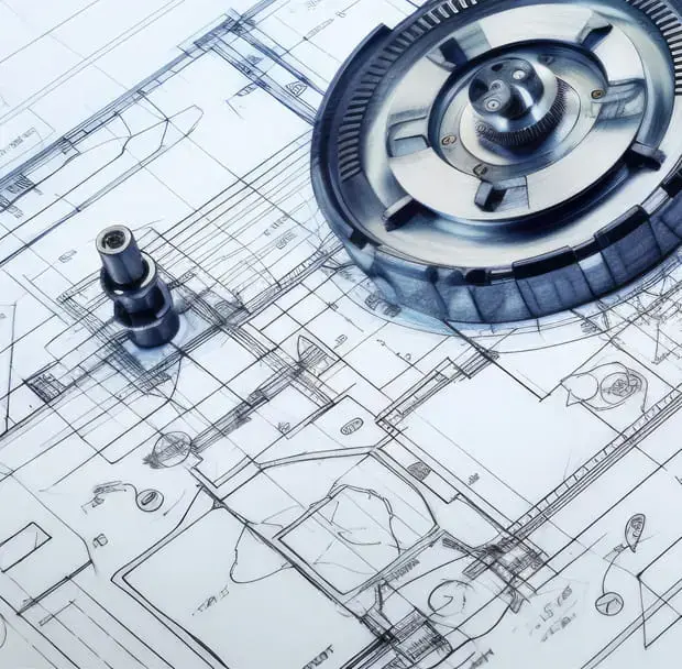 eine-zeichnung-eines-blau-silbernen-kompasses-auf-einem-notizbuch
